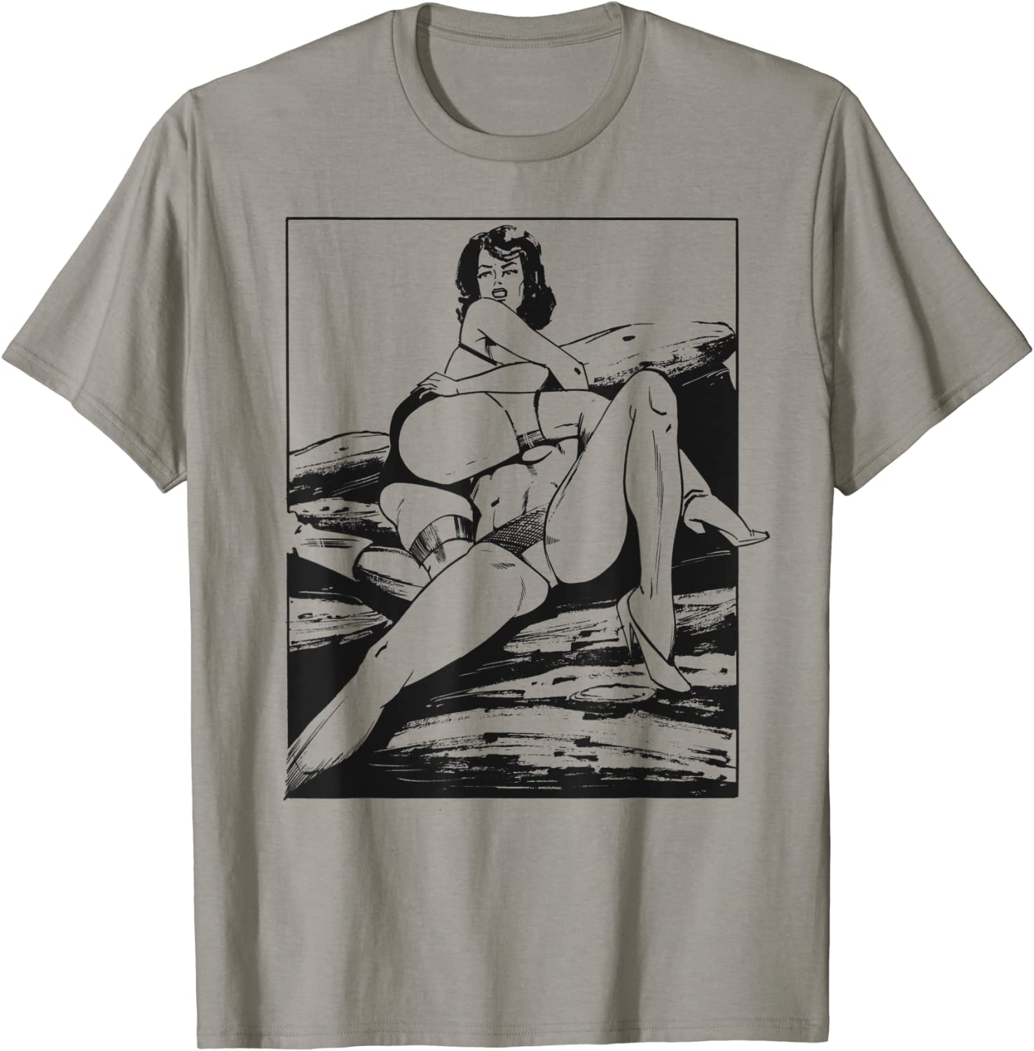 Price:$17.99 Sexy Girls In Lingerie and High Heels Women Wrestling T-Shirt : Clothing, Shoes & Jewelry