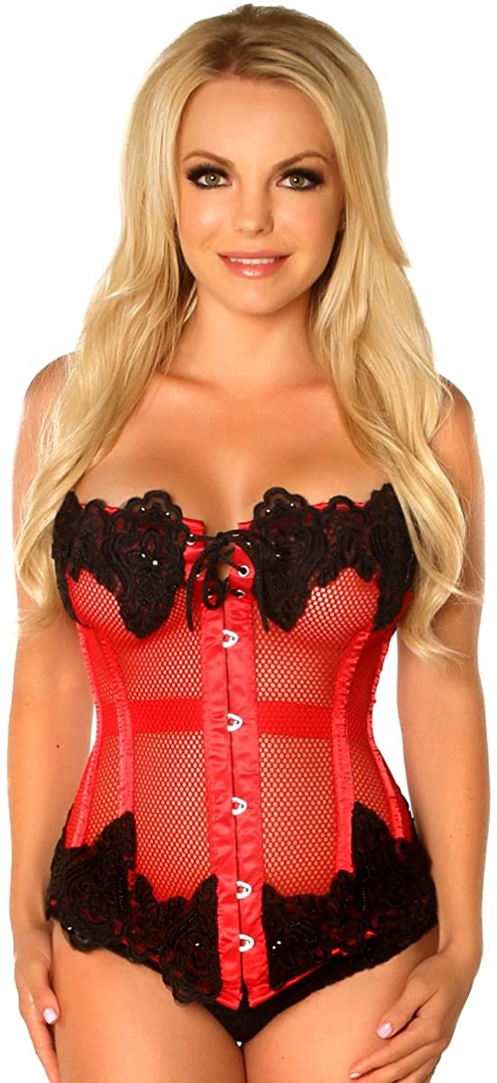 Price:$78.55 corsets Women's Top Drawer Mesh Beaded and Lace Steel Boned Corset : Clothing, Shoes & Jewelry