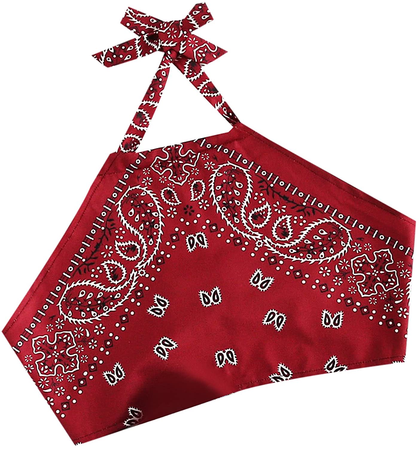 Price:$6.99 Women's Vintage Print Halter Neck Crop Top at Amazon Women’s Clothing store