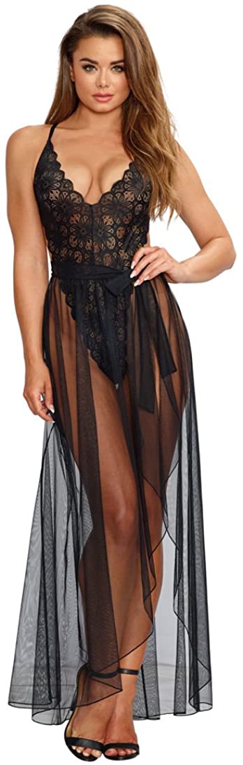 Price:$19.90 womens Teddy and Matching Sheer Wraparound Skirt: Clothing, Shoes & Jewelry