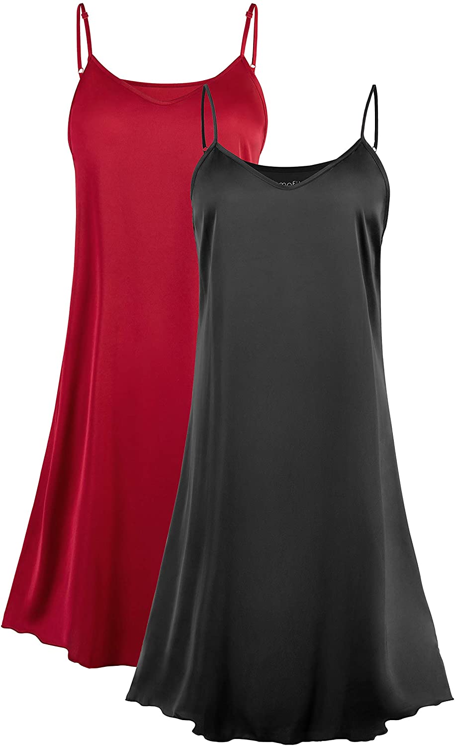 Price:$24.99 Satin Nightgowns for Women, Silk Nightgown Sexy Chemise Nightie Cami Lounger Slip Dress Full Slip Pack of 2 at Amazon Women’s Clothing store