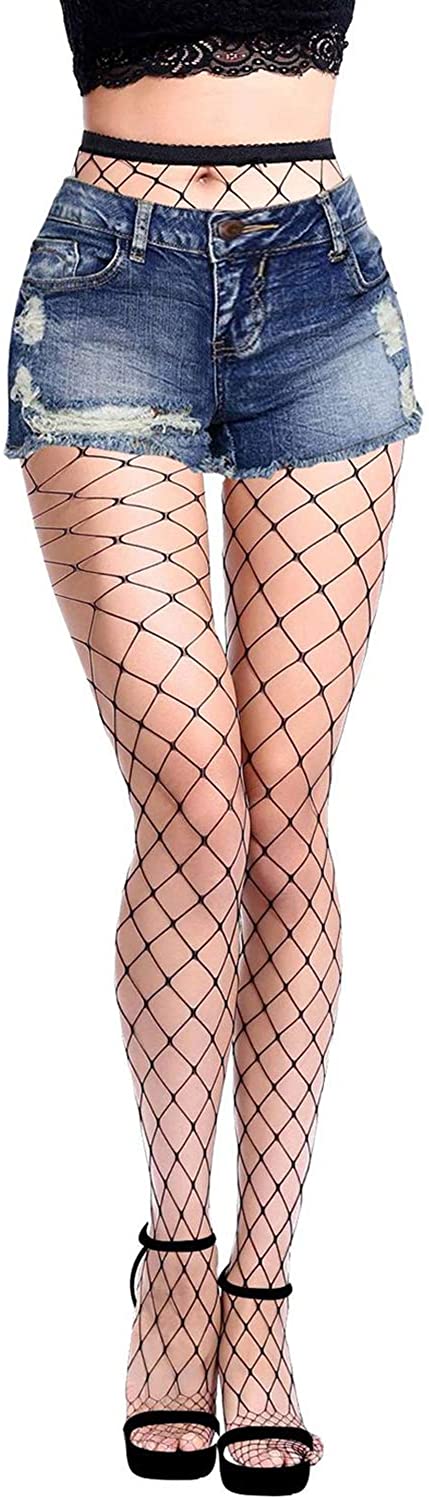 Price:$5.98 Women Sexy Fishnet Pantyhose Black Hollow Out Mesh Stockings Tights Hight Waist (W24Black): Clothing, Shoes & Jewelry