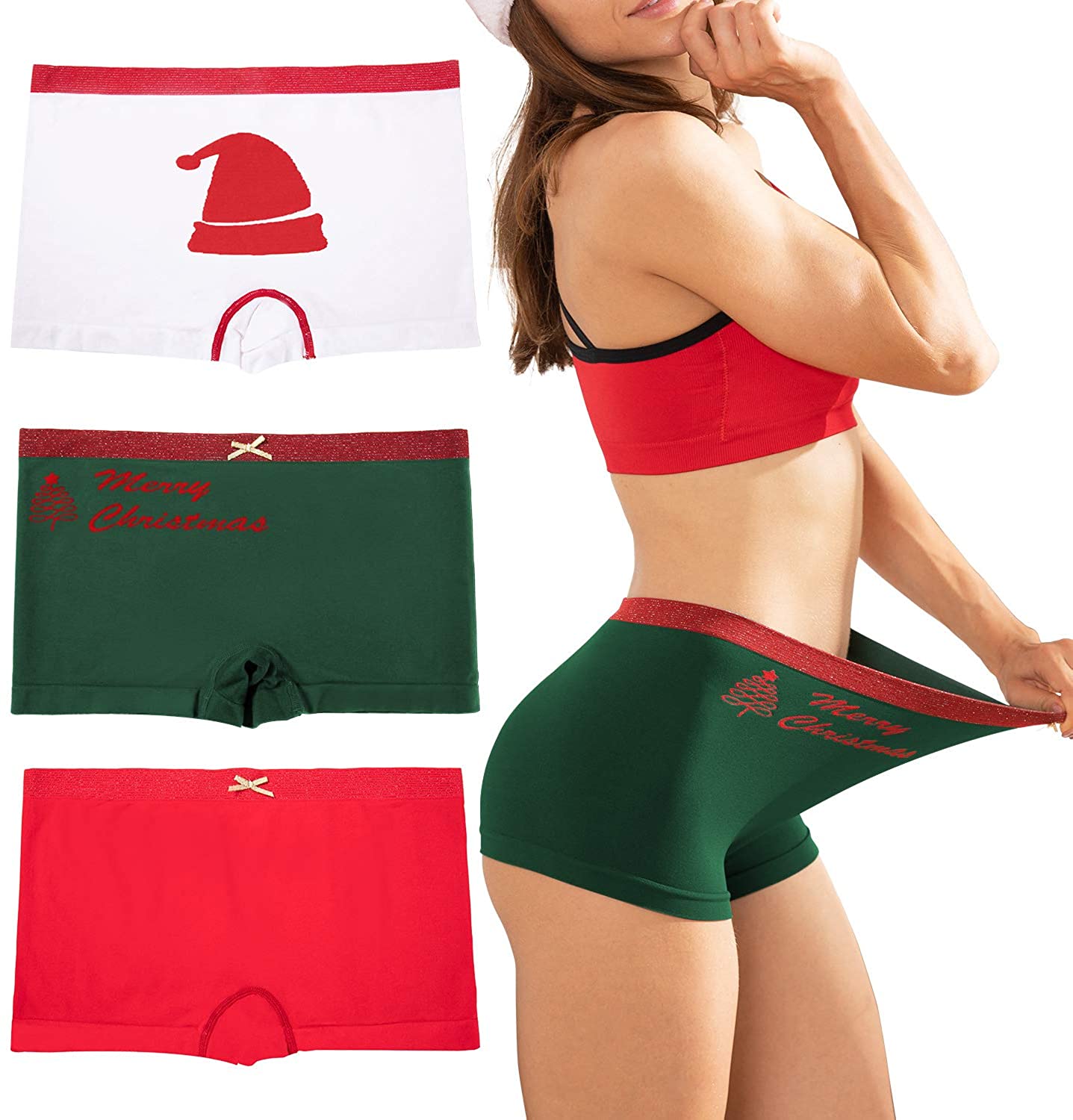 Price:$12.99 Seamless Underwear Boyshort Ladies Panties Spandex Panty Workout Boxer briefs 5-Pack at Amazon Women’s Clothing store