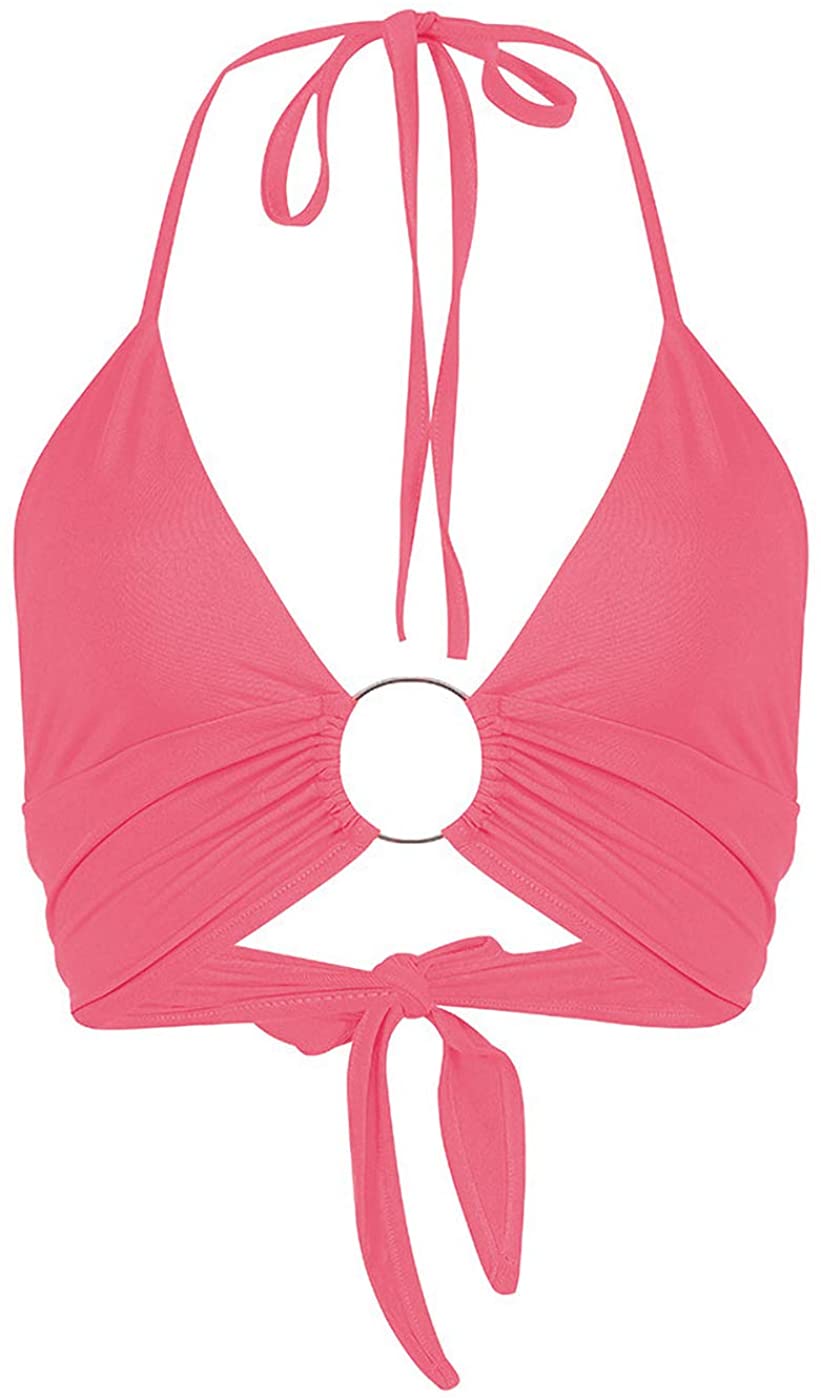 Price:$17.99 Women's American Flag Open Back Camisole Halter Vest Deep V Neck Knot Tie Crop Top at Amazon Women’s Clothing store