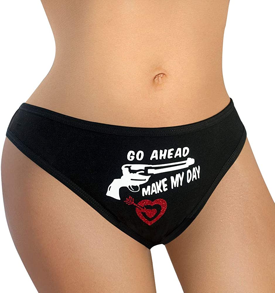 Price:$13.50 Make My Day Panty Cute & Sexy Hipster Bikini Women's Funny Undies String Underwear Dirty Harry Novelty Design Panties: Clothing, Shoes & Jewelry