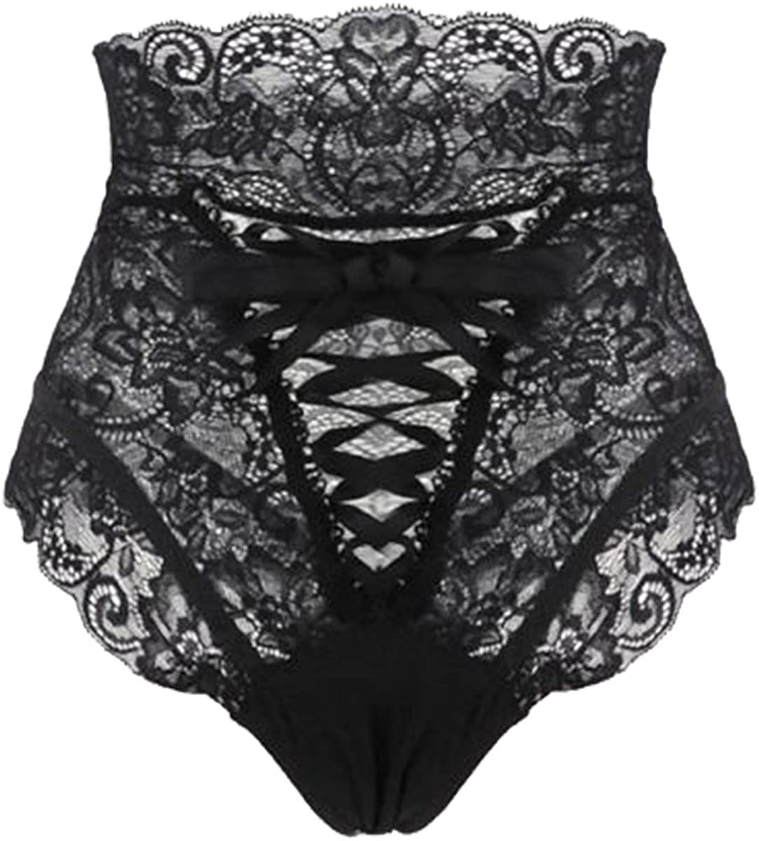 Price:$9.99 Lace Panties Hollow Lace G-String Thongs Sexy Panties High Waist Bandage Underwear Hipster Briefs Waist 70cm Black : Clothing, Shoes & Jewelry