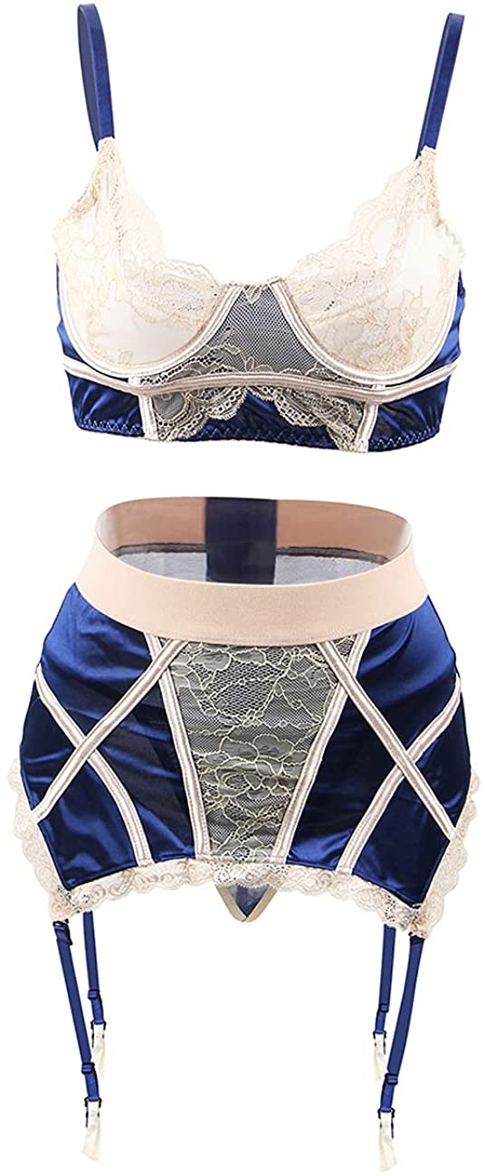 Price:$26.59 Bra and Garter Set High Waist Garter Belt Plus Size Vintage Lingerie Set with Garter for Women Big Size : Clothing, Shoes & Jewelry