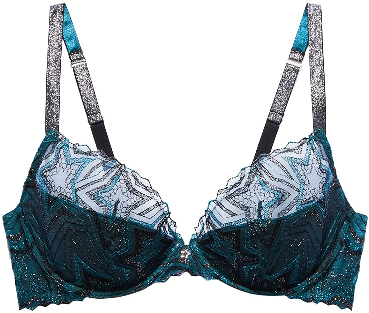 Price:$39.73 X Fenty, Women's, Shining Star Embroidered Half Cup Plunge Bra at Amazon Women’s Clothing store