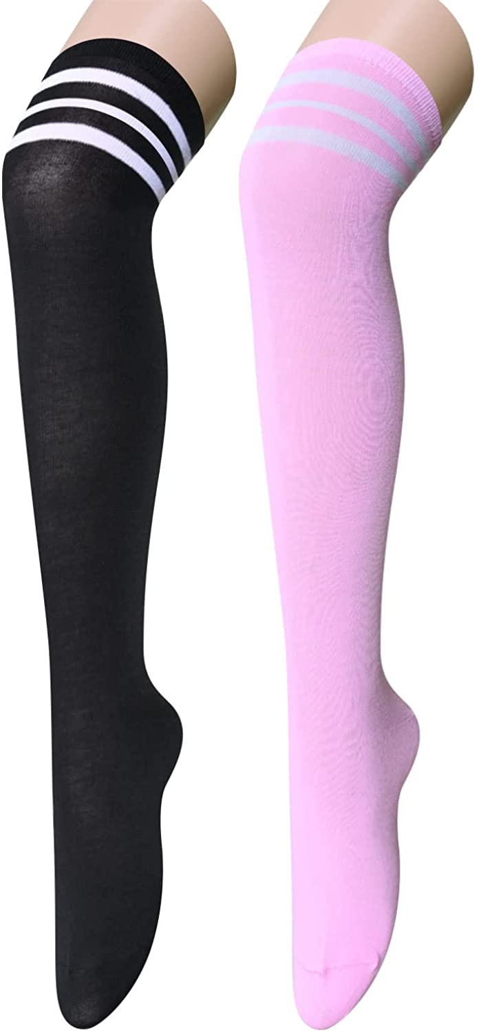 Price:$14.99 High Socks, Long Over the Striped Stockings for Women Teen Girls Youth at Amazon Women’s Clothing store