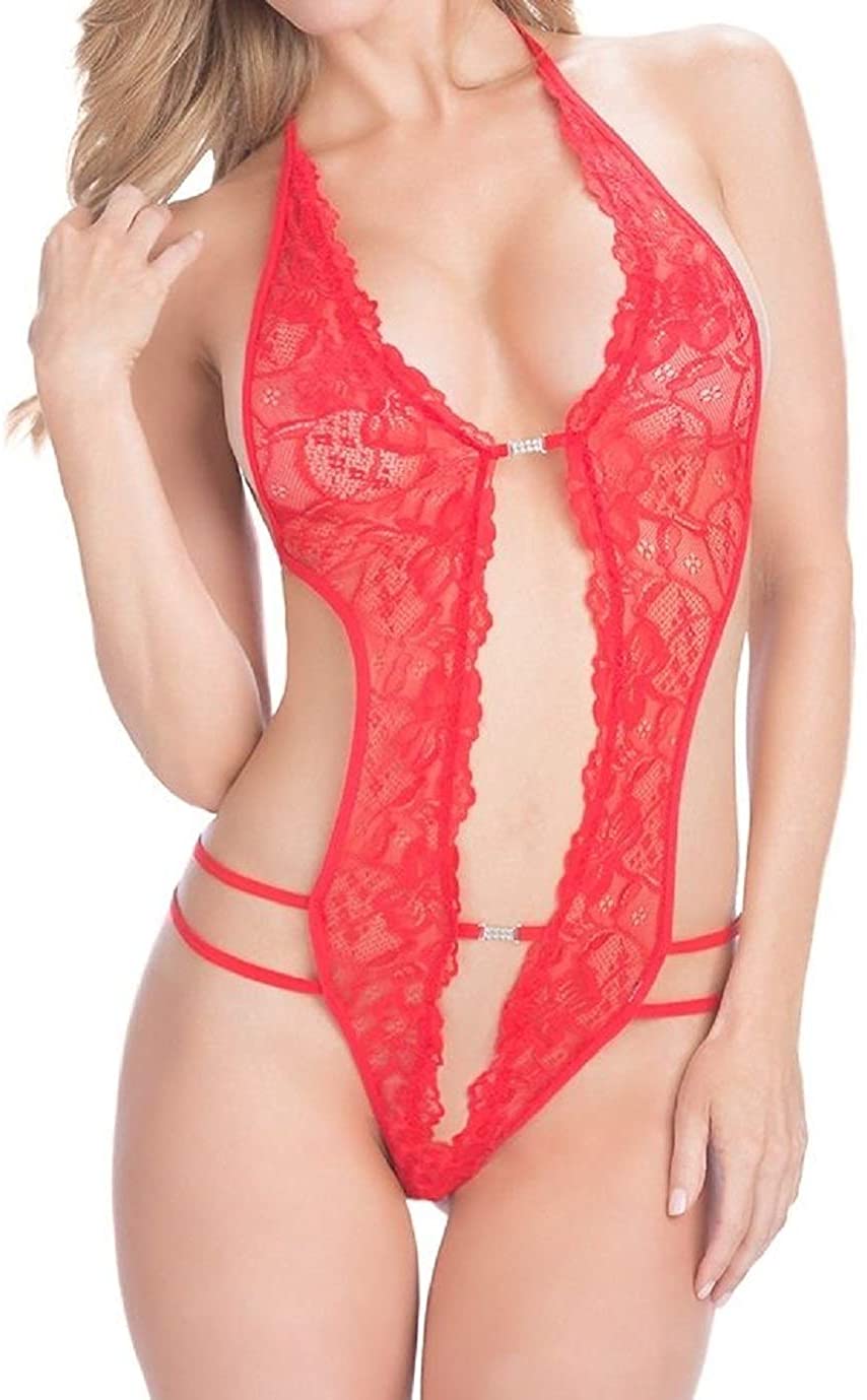 Price:$8.80 Sexy Suspender Deep Underwear Suit Lace Connect Perspective Lingerie Red: Clothing, Shoes & Jewelry