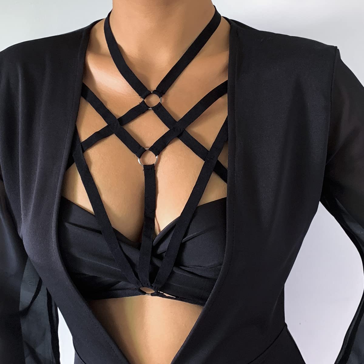 Price:$8.98 Sexy Lingerie Cage Bra Harness Cupless Strappy Bralette Elastic Bra Body Harness Belly Belts for Women Girls (Style 4) : Clothing, Shoes & Jewelry