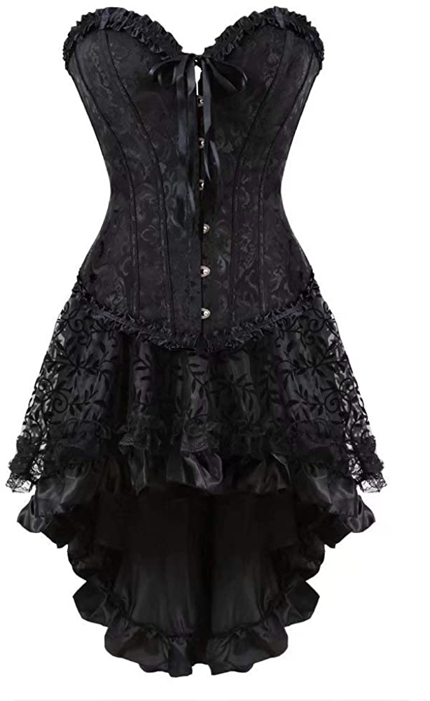 Price:$22.99 Dress Plus Size Masquerade Gothic Brocade Lace Gothic Bustier Skirt Set Costume: Clothing, Shoes & Jewelry