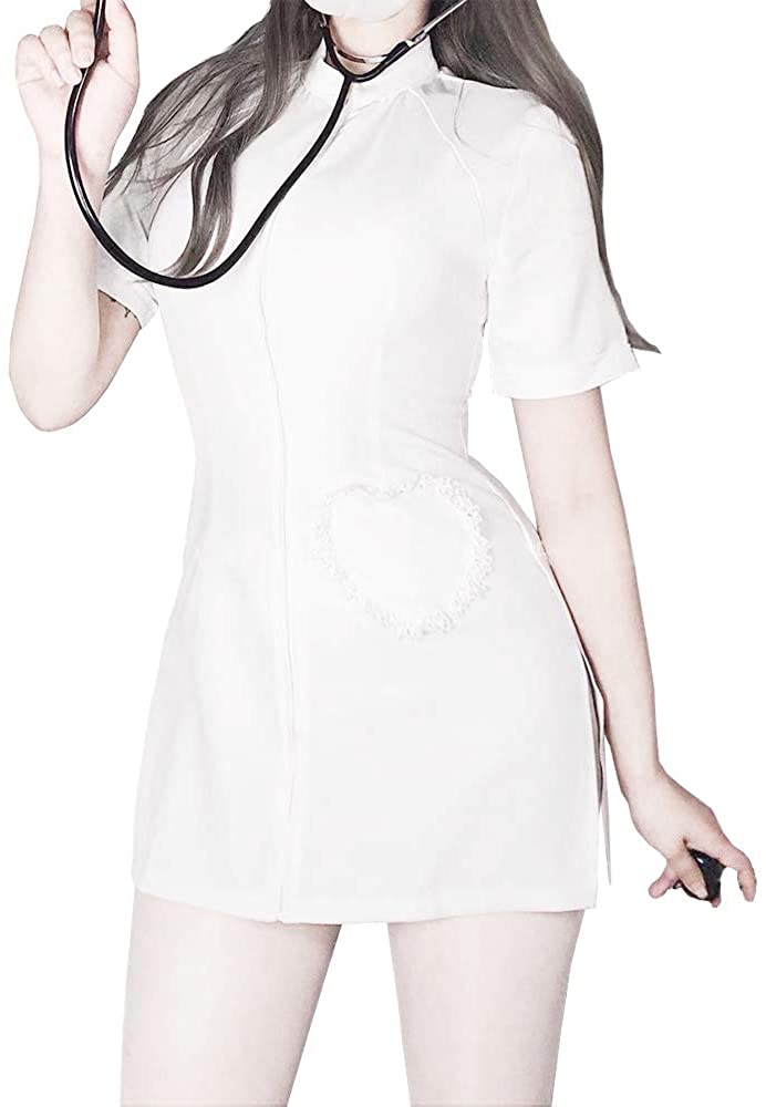 Price:$28.99 Cute Nurse Slim Dress Uniform Suit Zip Slit Skirt Sleepwear Sexy Lingerie Set for Women Girl: Clothing, Shoes & Jewelry
