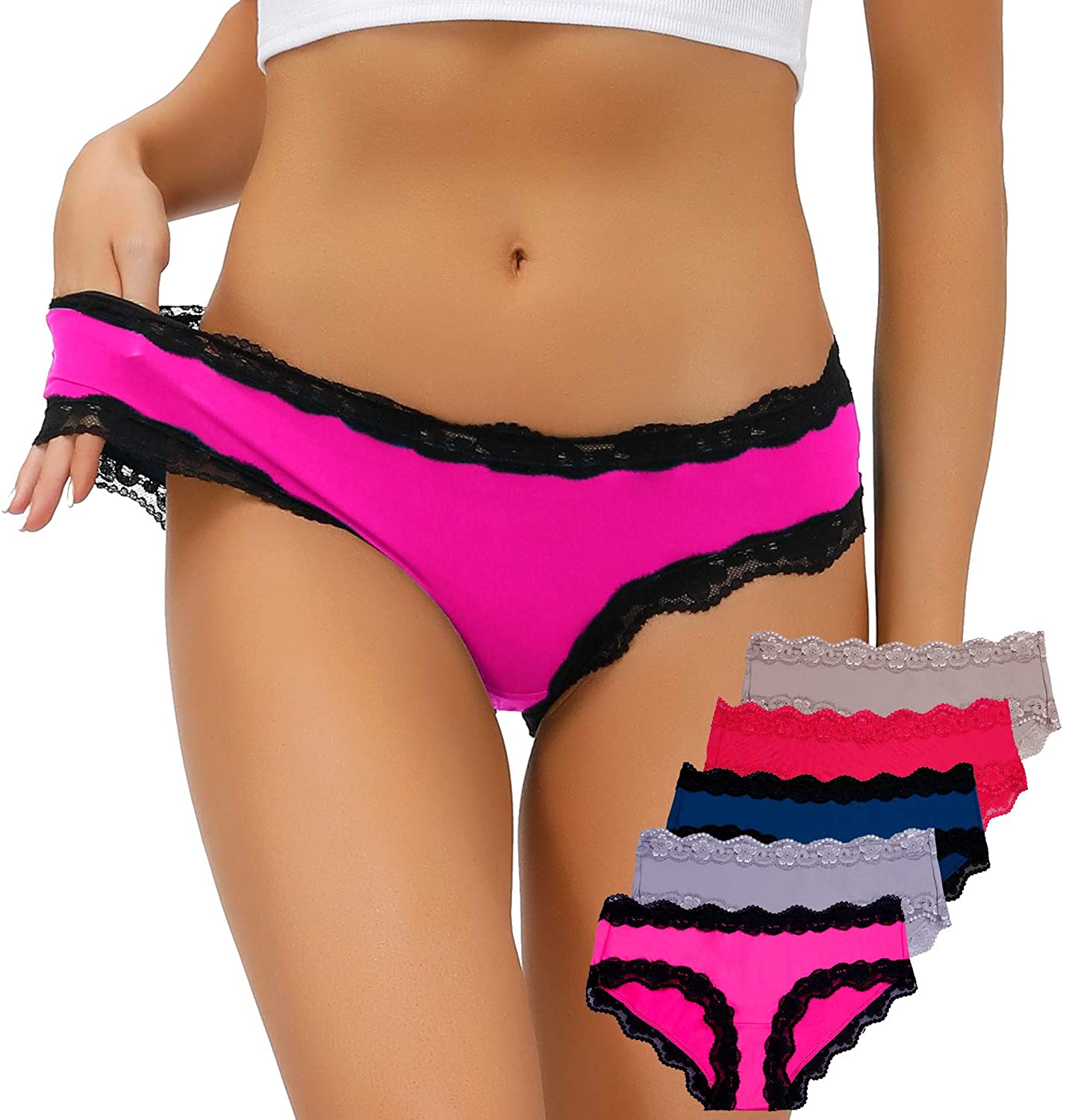 Price:$19.99 Women's Underwear Low Rise Lady Micro Smooth Breathable Briefs Hipster Panties Multipack at Amazon Women’s Clothing store