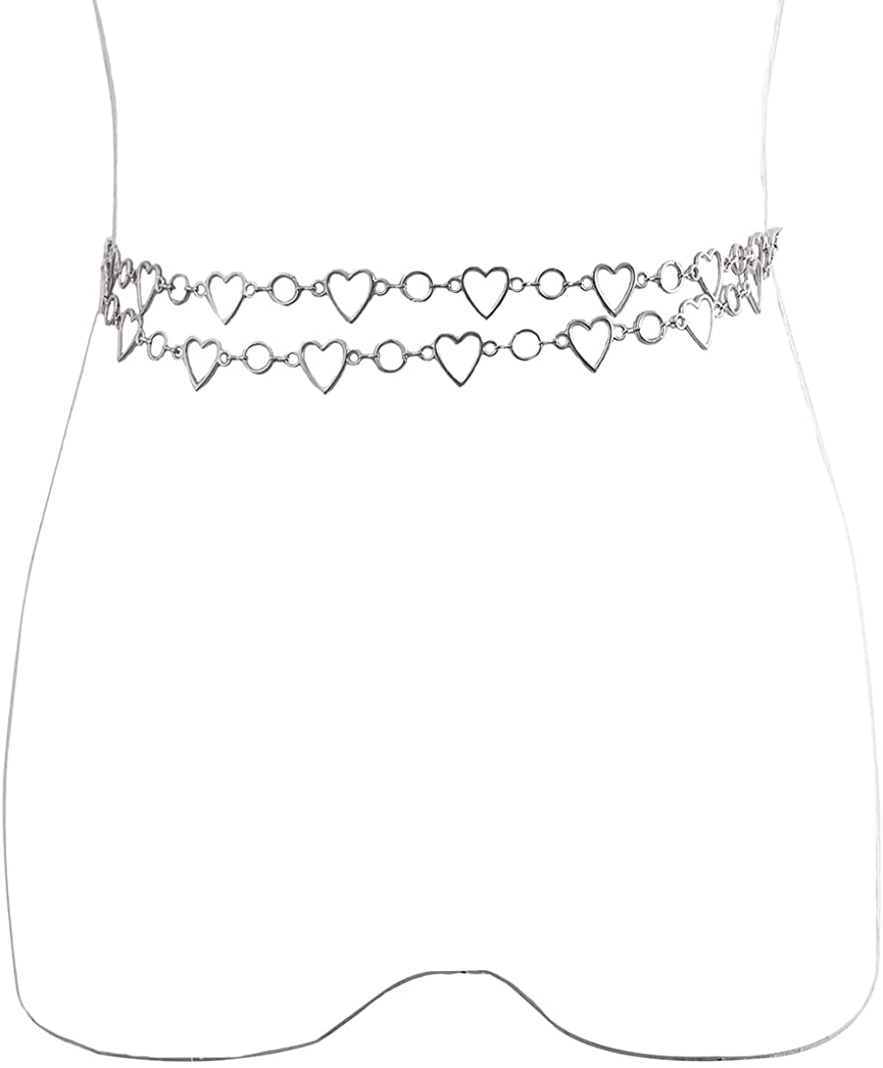 Price:$11.58 Body Jewelry Sexy for Women 2-layer Chic Waist Chains Dress Skirt Chain Belts (Silver) at Amazon Women’s Clothing store
