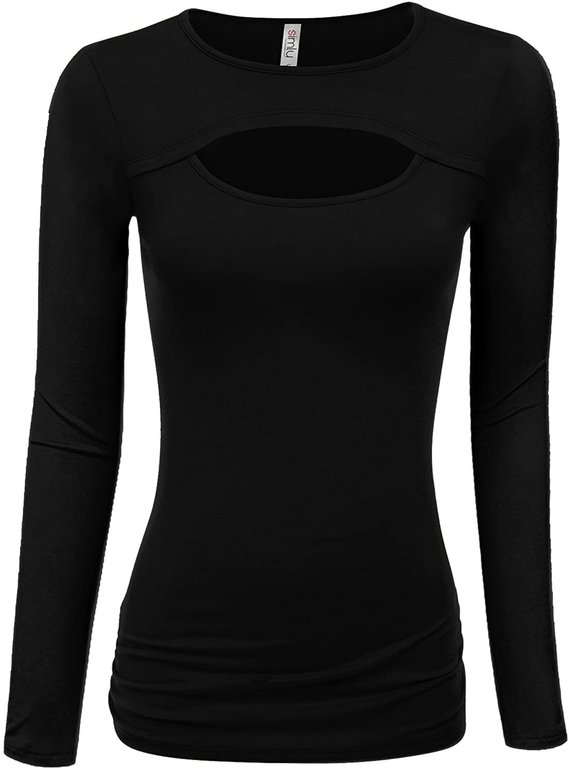 Price:$9.99 Womens Keyhole Top Short and Long Sleeve Tops Reg and Plus Size Sexy Top for Fall Winter Summer Everyday : Clothing, Shoes & Jewelry