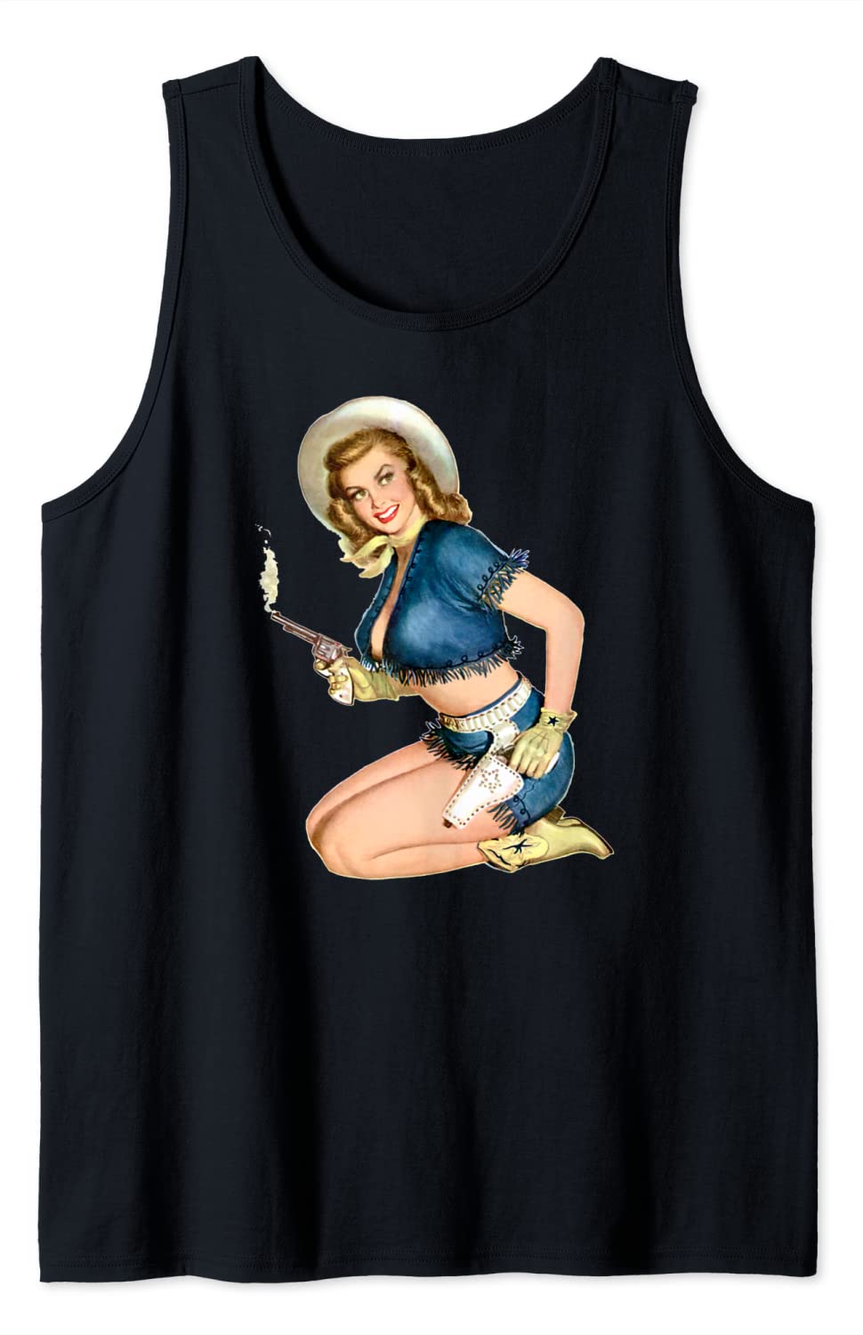 Price:$18.88 Sexy Cowgirl Pin Up Girls - Vintage Pinup Girl Art Tank Top : Clothing, Shoes & Jewelry