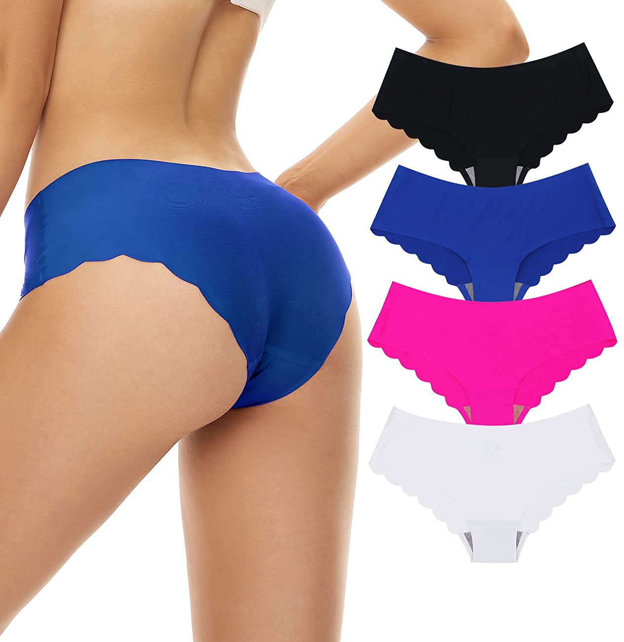 Price:$13.95 Seamless Invisible Brief Hipster Panties 3 Pack 4 Pack 6 Pack Comfortable Pure Color Underwear for Women at Amazon Women’s Clothing store