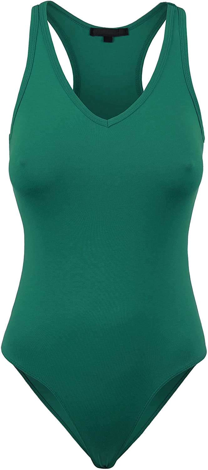 Price:$11.98 Womens Basic Solid Soft Stretchy Tank Top Bodysuit Leotard at Amazon Women’s Clothing store