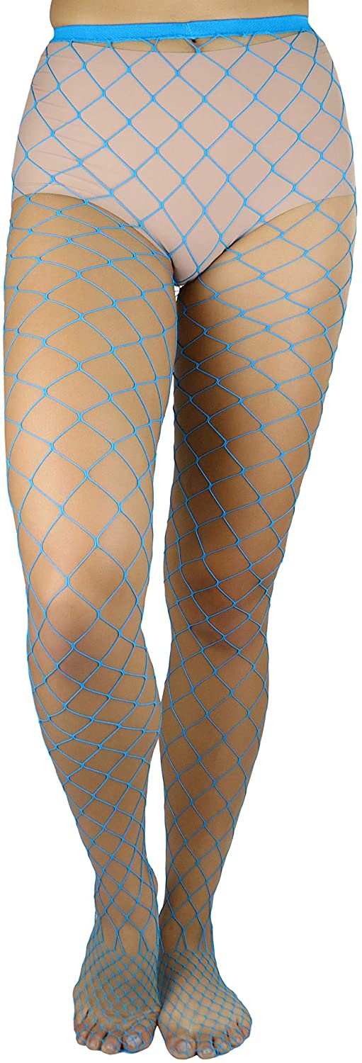 Price:$13.95 Women’s Chic and Fun Industrial Diamond Net Spandex Pantyhose - Turquoise at Amazon Women’s Clothing store