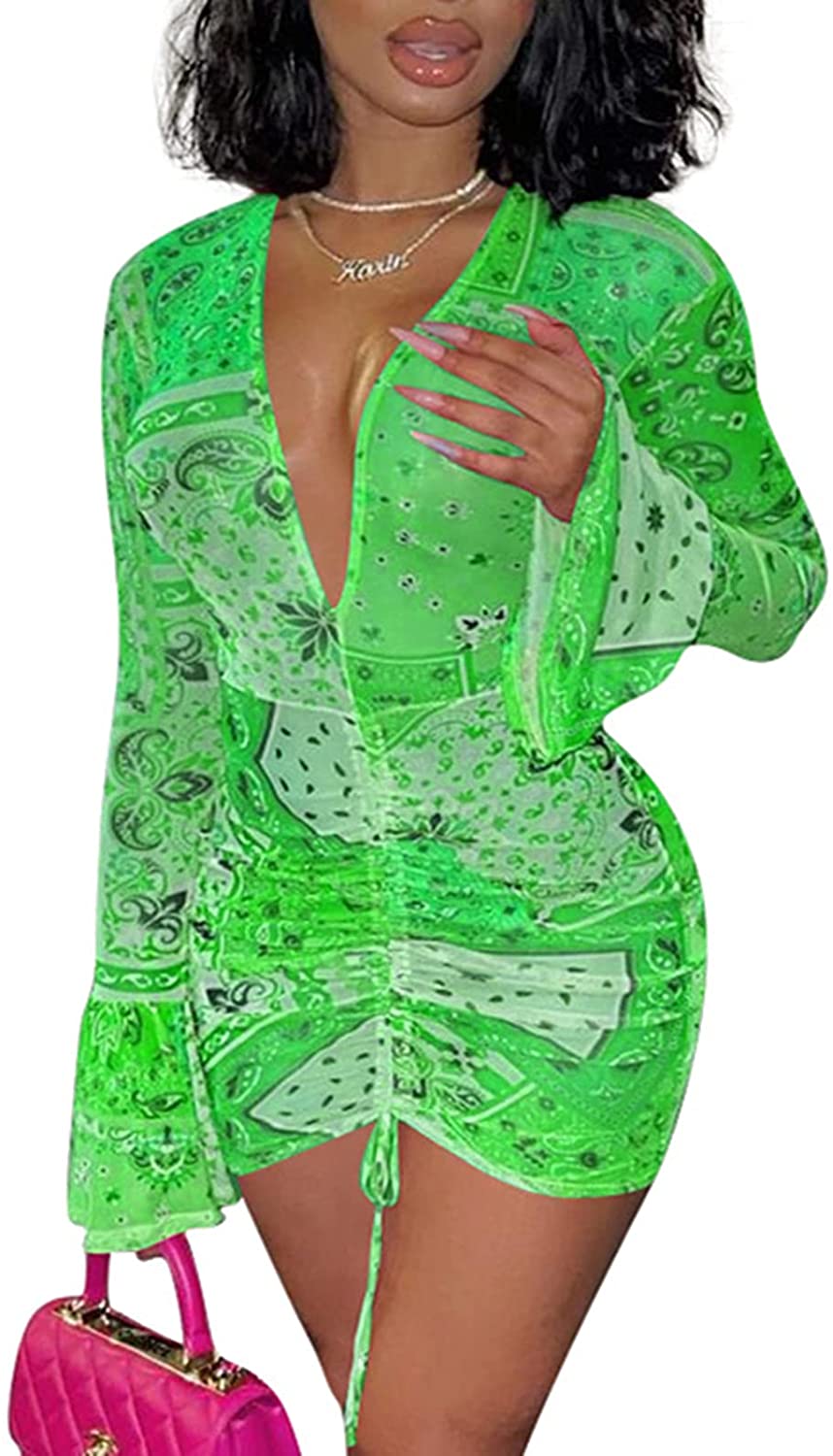 Price:$21.38 Women's Sexy See Through Dress Sheer Mesh Printed Mini Bodycon Dress Clubwear Party Dresses : Clothing, Shoes & Jewelry