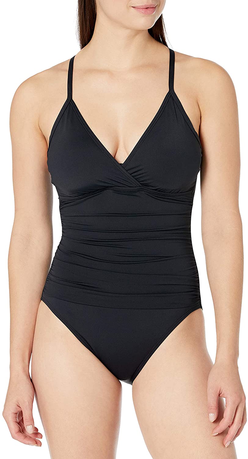 Price:$37.93 Blanca Women's Island Goddess Underwire Cross Back One Piece Swimsuit at Amazon Women’s Clothing store