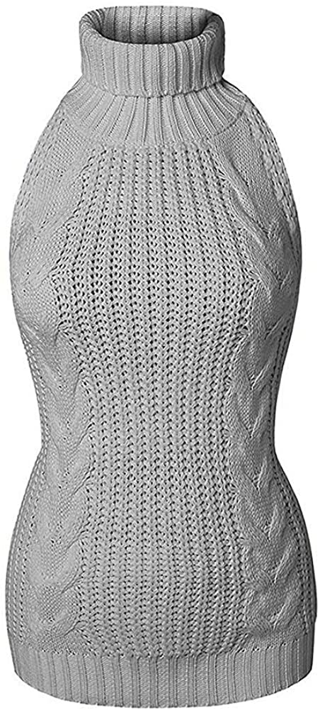 Price:$16.99 Women's Sexy Turtle-Neck Crochet Backless Sweater Japanese Anime Cosplay Cable Knit Pullover Sweater Jumper at Amazon Women’s Clothing store