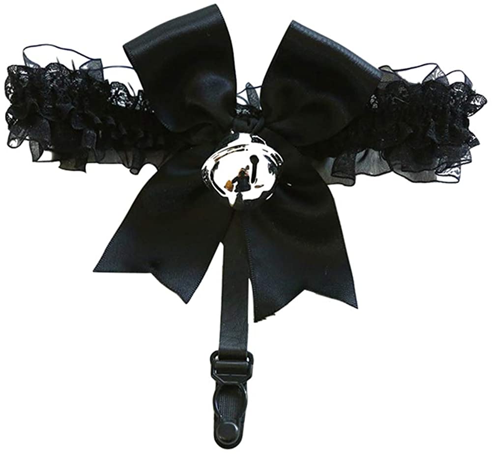 Price:$16.99 Women Girls Sexy Lace Leg Garter Belt Lolita Bow Bell Leg Ring Stocking Garter Belt Cosplay Fancy Accessories (Black) : Clothing, Shoes & Jewelry