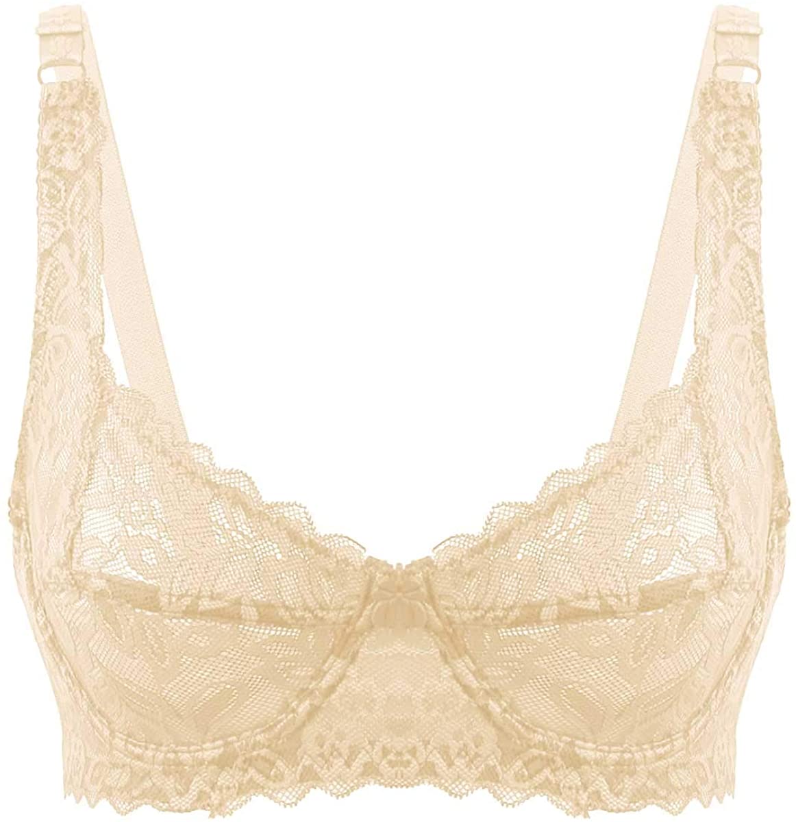 Price:$5.99 Sexy Women's Sheer Lace See Through Unlined Underwire Bra at Amazon Women’s Clothing store