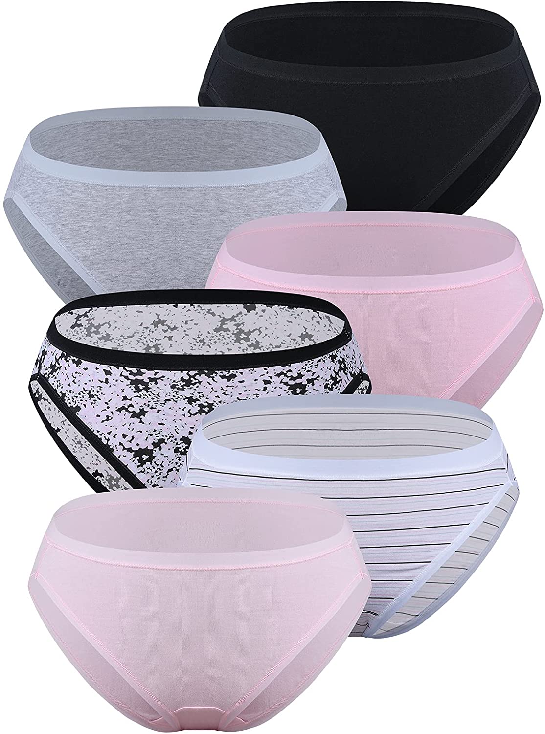 Price:$22.99 triangle mid-waist cotton panties 6 packs : Clothing, Shoes & Jewelry