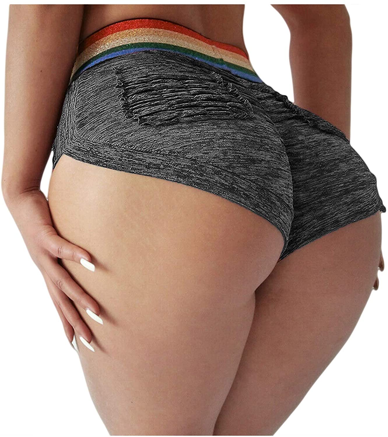 Price:$8.99 Booty Shorts for Women High Waisted Yoga Shorts Sexy Butt Lift Spandex Workout Leggings at Amazon Women’s Clothing store