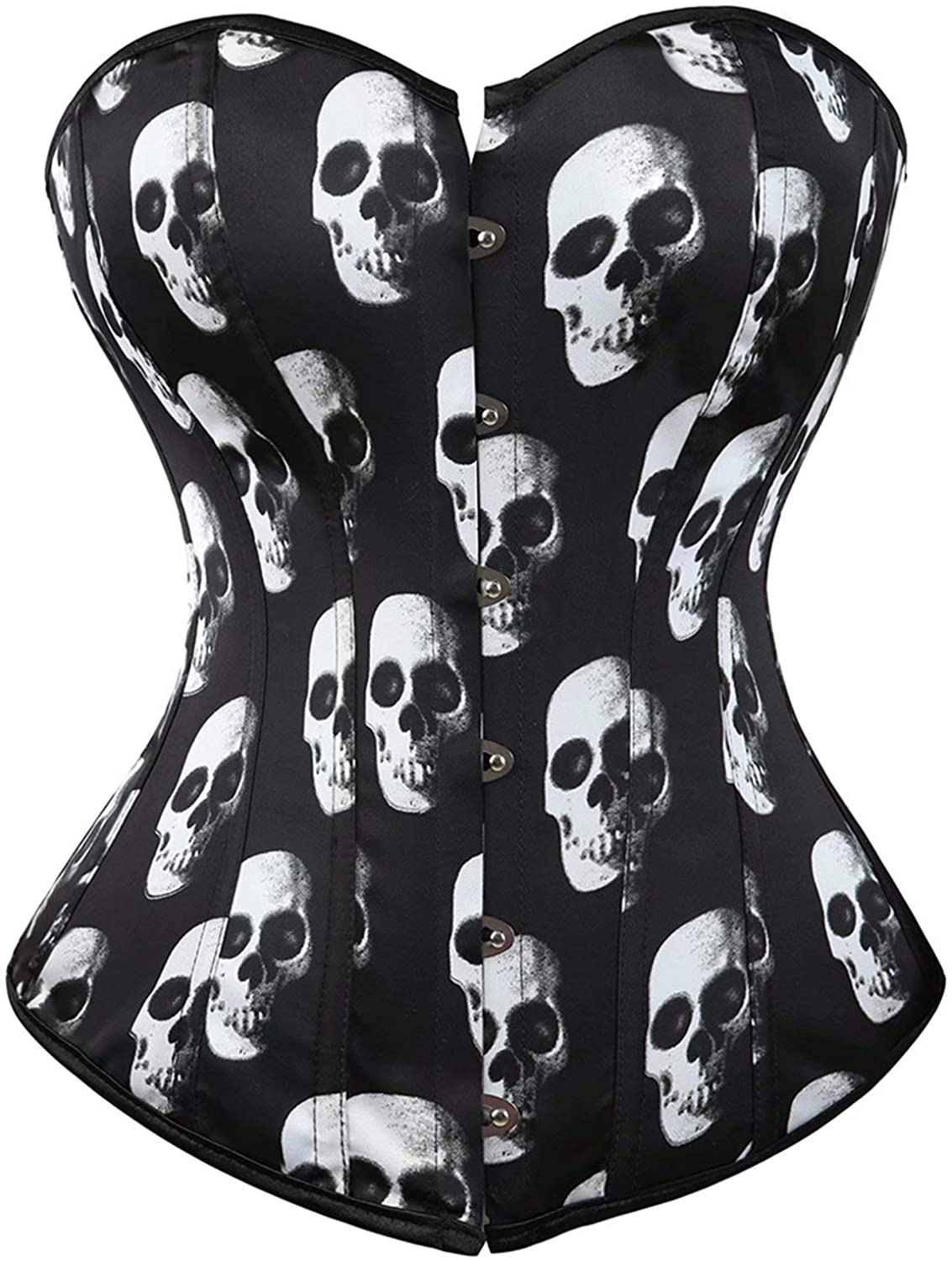Price:$16.99 Top Bustier Women's Overbust Satin Floral Lace up Trim Plus Size Bodyshaper: Clothing, Shoes & Jewelry