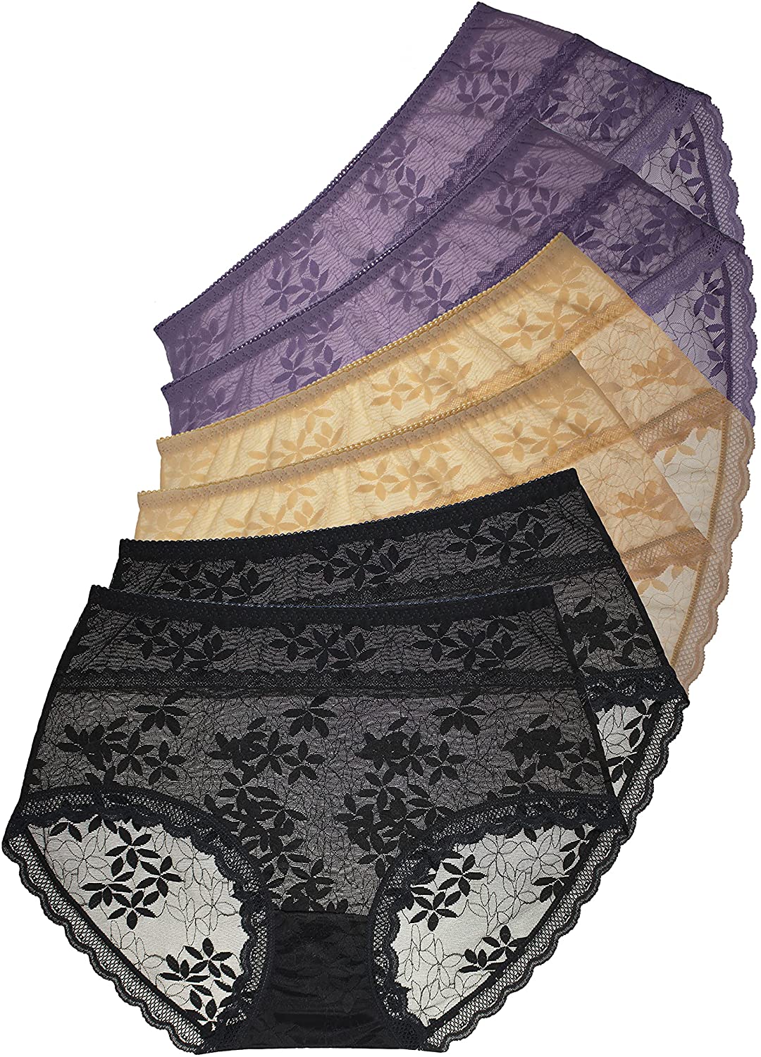 Price:$25.99 Goose Lace Underwear for Women Sexy Hipster Boy Short Mid-Waist Panties 6-Pack at Amazon Women’s Clothing store