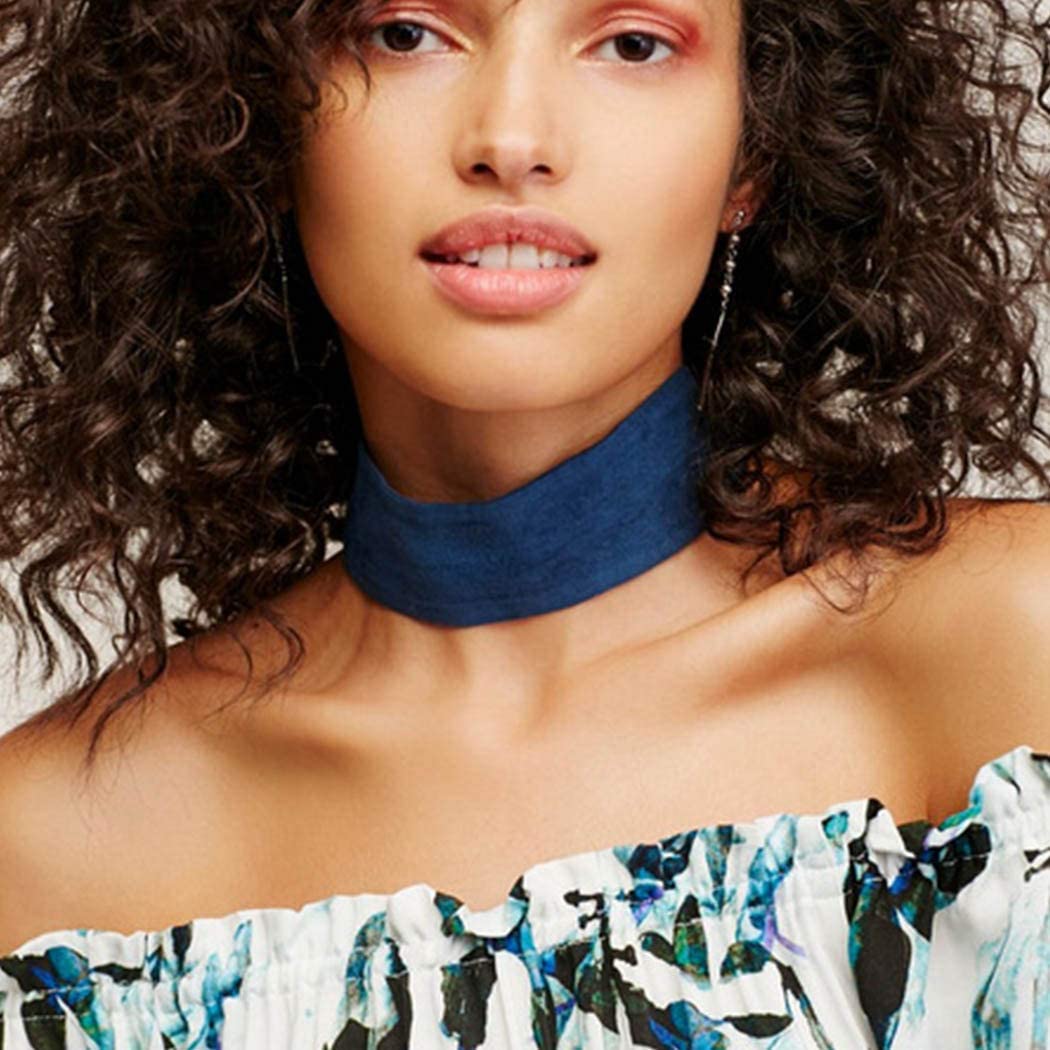Price:$4.66 Lolita Woolen Choker Necklaces Sexy Wide Choker Chain Jewelry for Women and girls (Blue): Clothing, Shoes & Jewelry