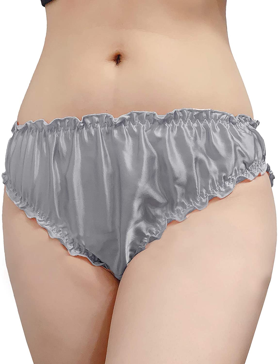 Price:$14.99 Women Sexy Flouncing Silk Bikini Briefs Underwaer Soft Briefs at Amazon Women’s Clothing store