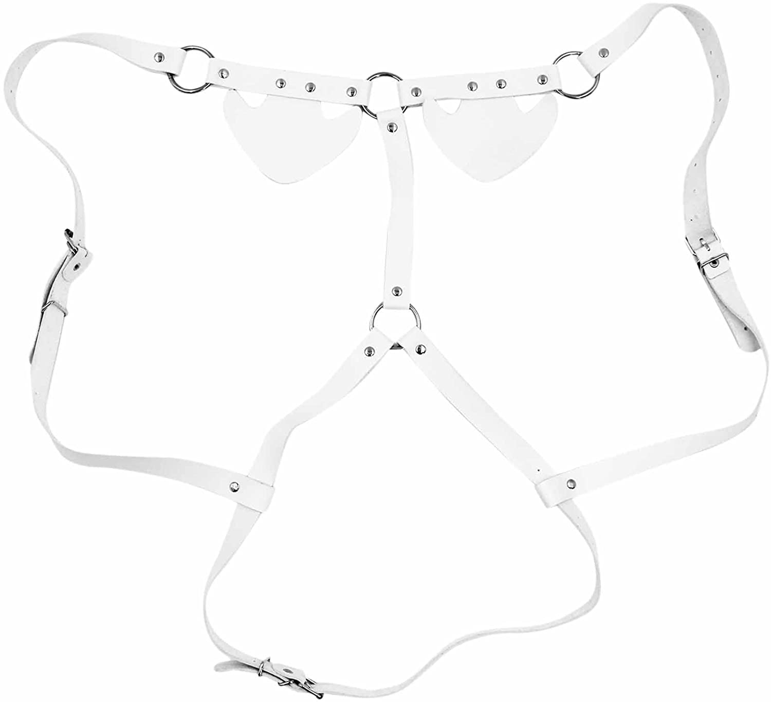 Price:$15.99 Punk Leather Wings Body Chest Harness Adjustable Waist Belt Suspenders for Rave Festival Halloween Roleplay Costume at Amazon Women’s Clothing store