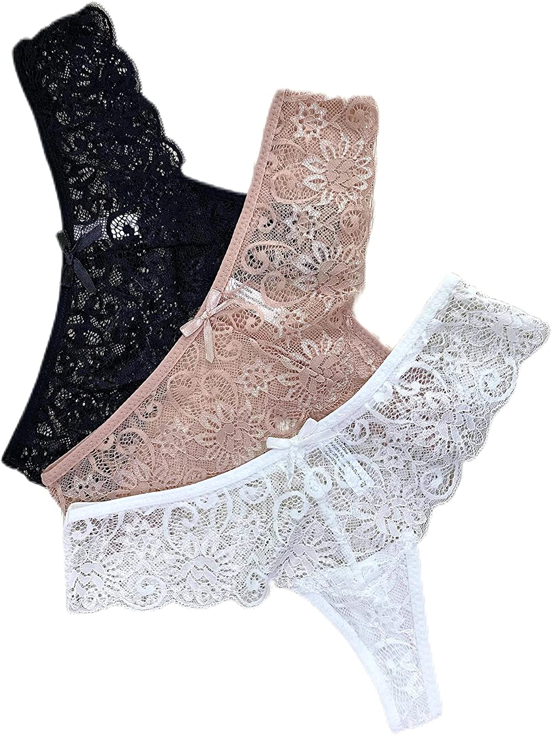 Price:$16.99 Dolcetto Lace Underwear Soft Sexy Thongs Back Low Waist See Through Panties for Women : Clothing, Shoes & Jewelry