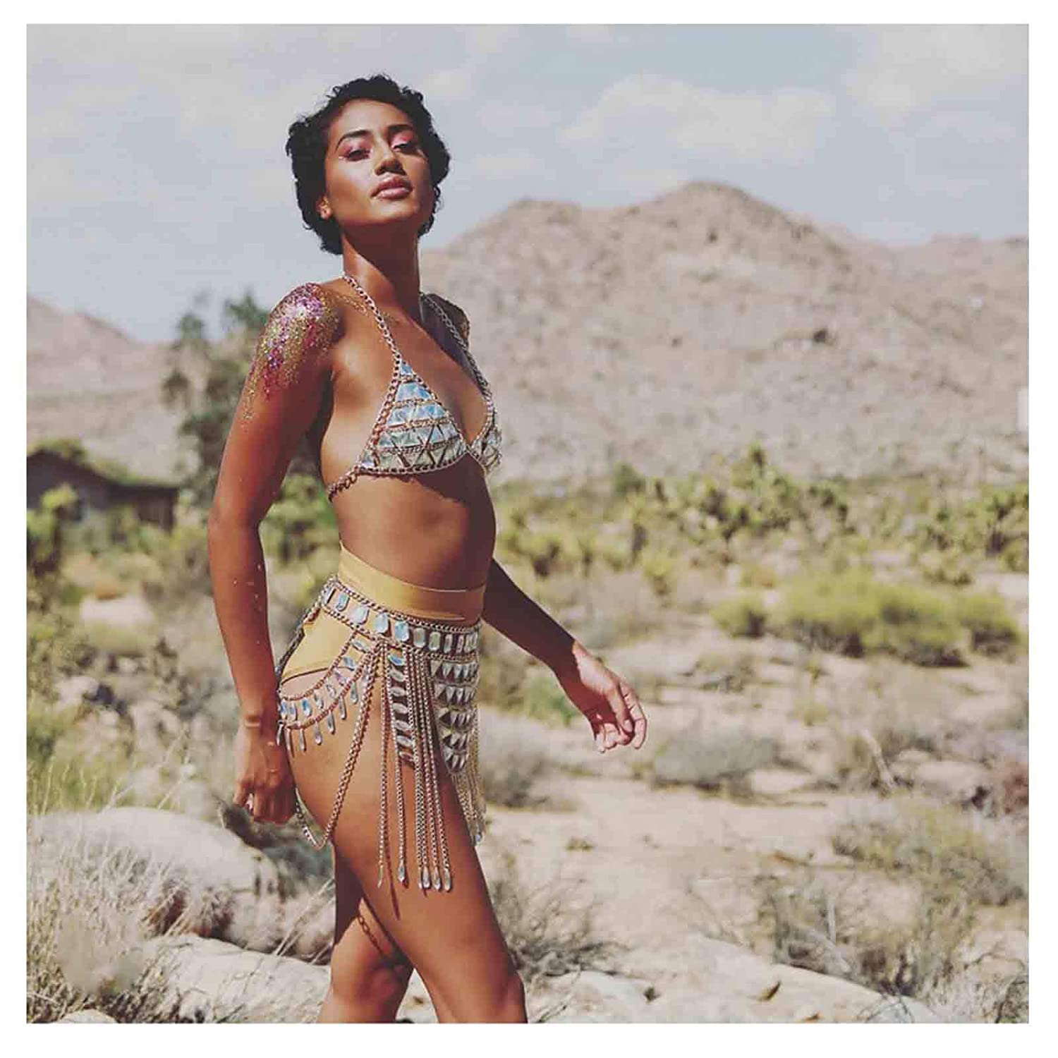 Price:$20.66 Crystal Rhinestone Bra Body Chain Necklace Silver Mesh Chain Bralette Top Chain Jewelry Festival Sexy Chest Crystal Jewelry for Nightclub Women and Girls (Top chain) : Clothing, Shoes & Jewelry
