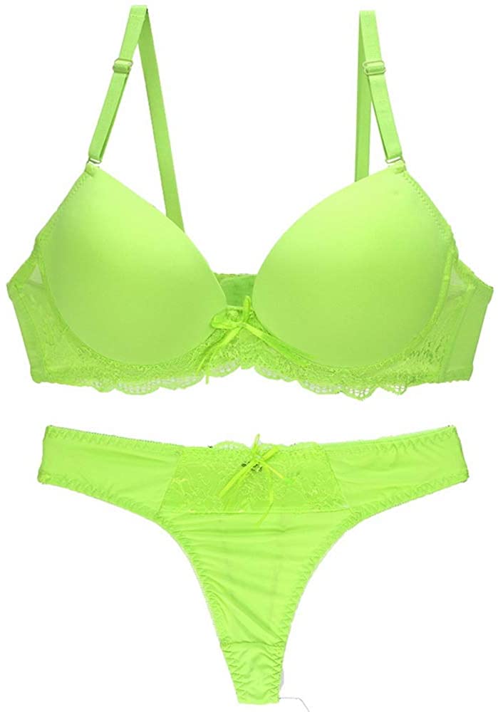 Price:$11.99 Women Lace Push Up Bras and Panty Set Plus Size Underwire Padded Bras at Amazon Women’s Clothing store