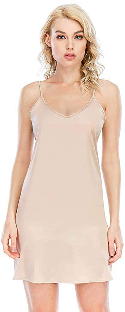 Price:$12.99 Women's Long Silky Tank Top Adjustable Spaghetti Strap Camisole Slip Dress at Amazon Women’s Clothing store