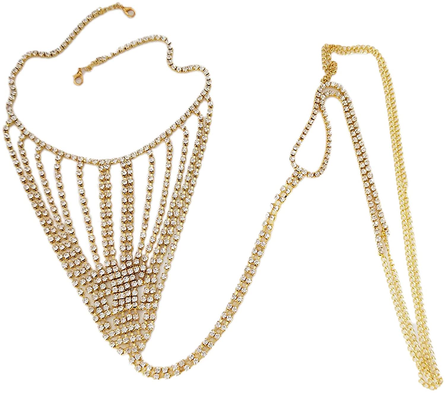 Price:$8.59 Sexy Rhinestones Body Chain Crystal Tassel Panties Accessory Summer Beach Belly Hip Waist Chain Bikini Accessories Nightclub Punk Jewelry for Women Girls-Golden : Clothing, Shoes & Jewelry