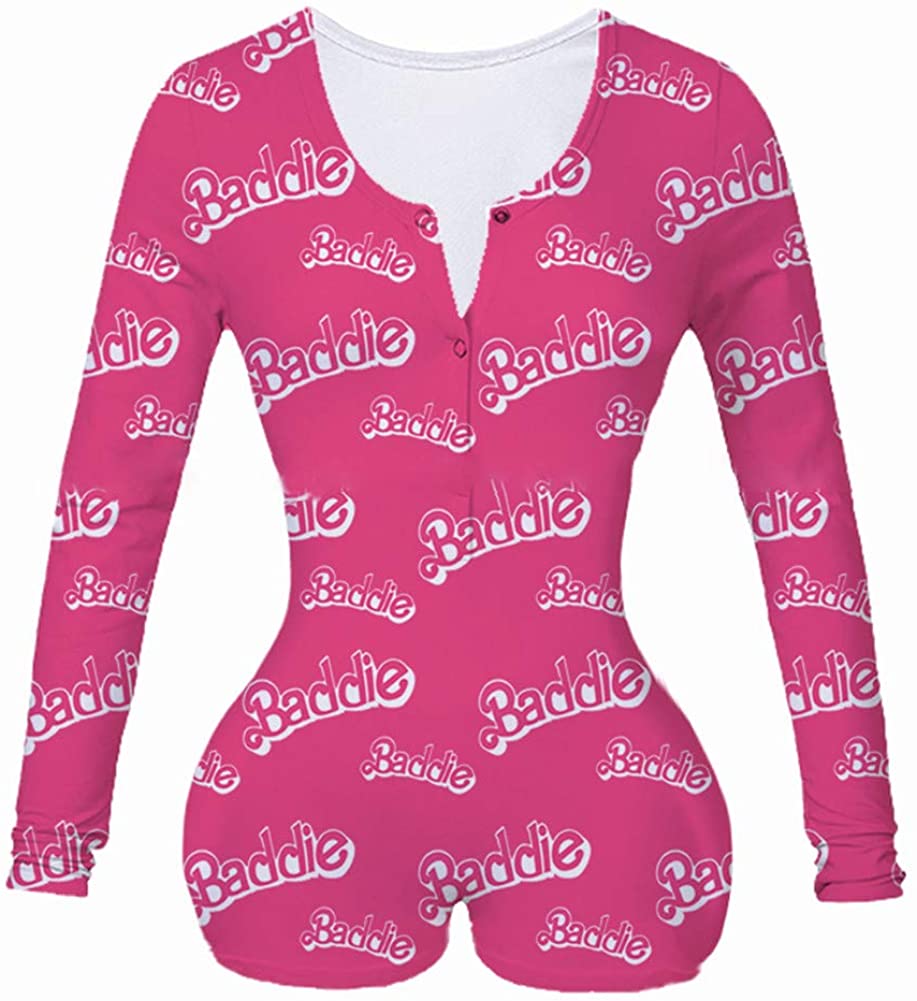 Price:$8.50 Women Sexy Short Jumpsuit Long Sleeve V Neck Bodysuit Bodycon Overall Romper Summer Pajamas Sleepwear Pjs Set at Amazon Women’s Clothing store