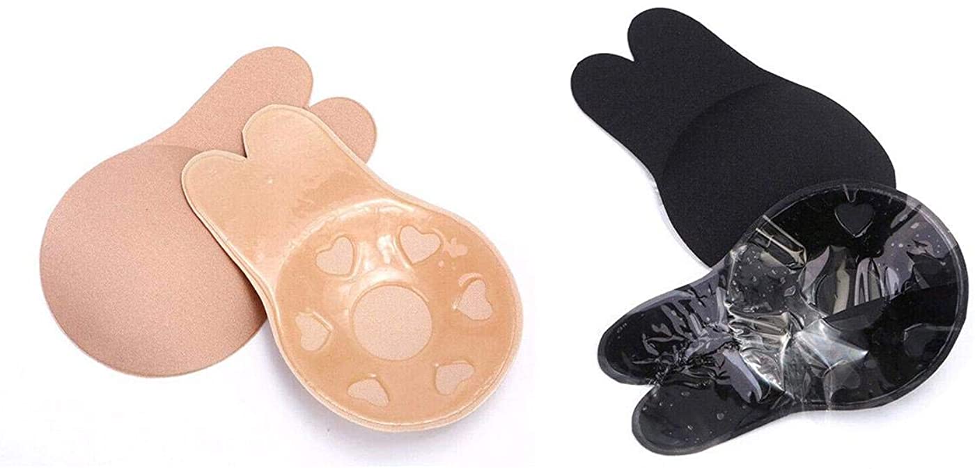 Price:$10.85 Women Adhesive Push Up Strapless Breathable Lifting Nipple Cover (Black) at Amazon Women’s Clothing store