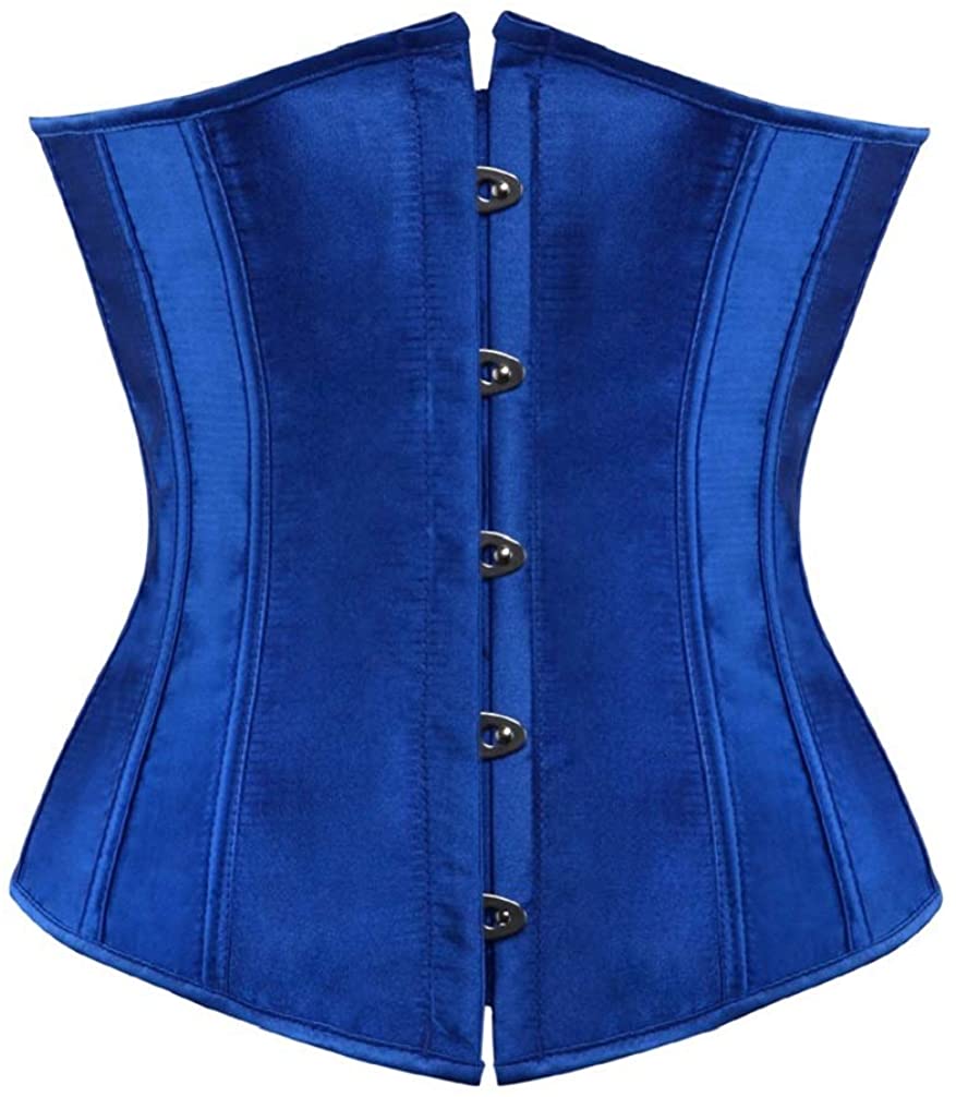Price:$8.99 Women's Bridal Lingerie Satin Lace Up Boned Underbust Corset Bustier Top at Amazon Women’s Clothing store