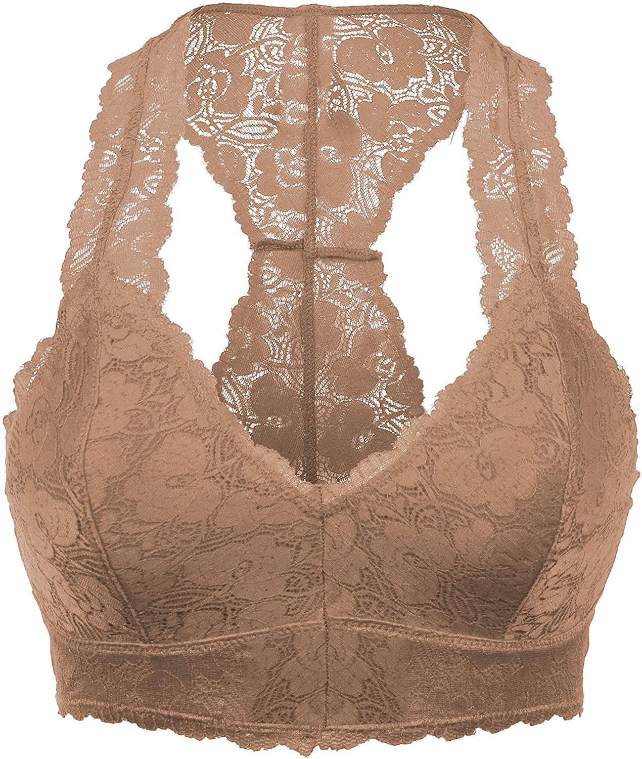 Price:$9.95 Sexy Racerback Lace Bralette Bustier Breathable Crop Top Bra (S-3XL) at Amazon Women’s Clothing store