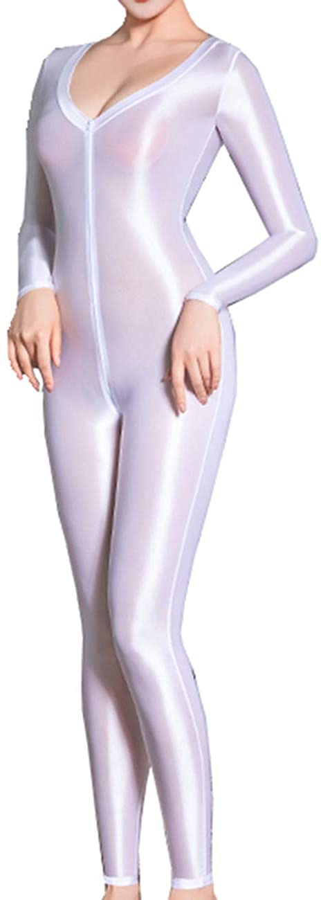 Price:$9.99 Bodycon Jumpsuits for Women Long Sleeve White Sheer Lingerie Nightwear at Amazon Women’s Clothing store