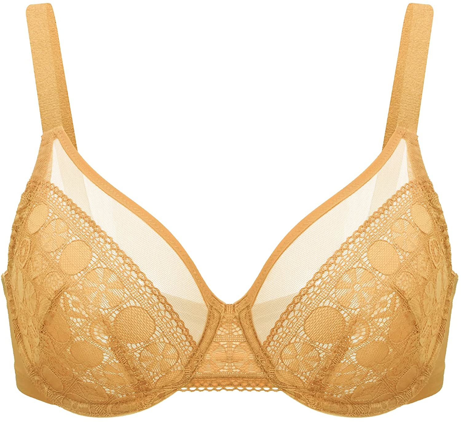 Price:$9.99 Women's Underwire Bra Minimizer Lace Floral Bra Unlined Unpadded Plus Size Full Coverage Bra at Amazon Women’s Clothing store