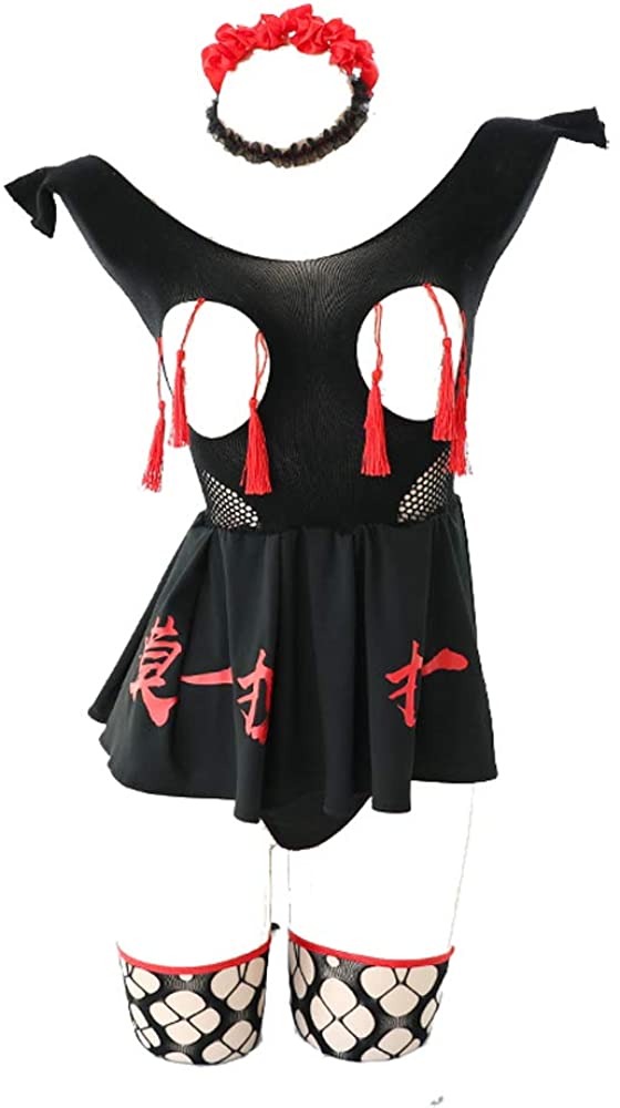 Price:$18.99 lingerie sexy hollow fringed pleated skirt slit uniform dancer net dress skirt cosplay suit (7457Black) : Clothing, Shoes & Jewelry