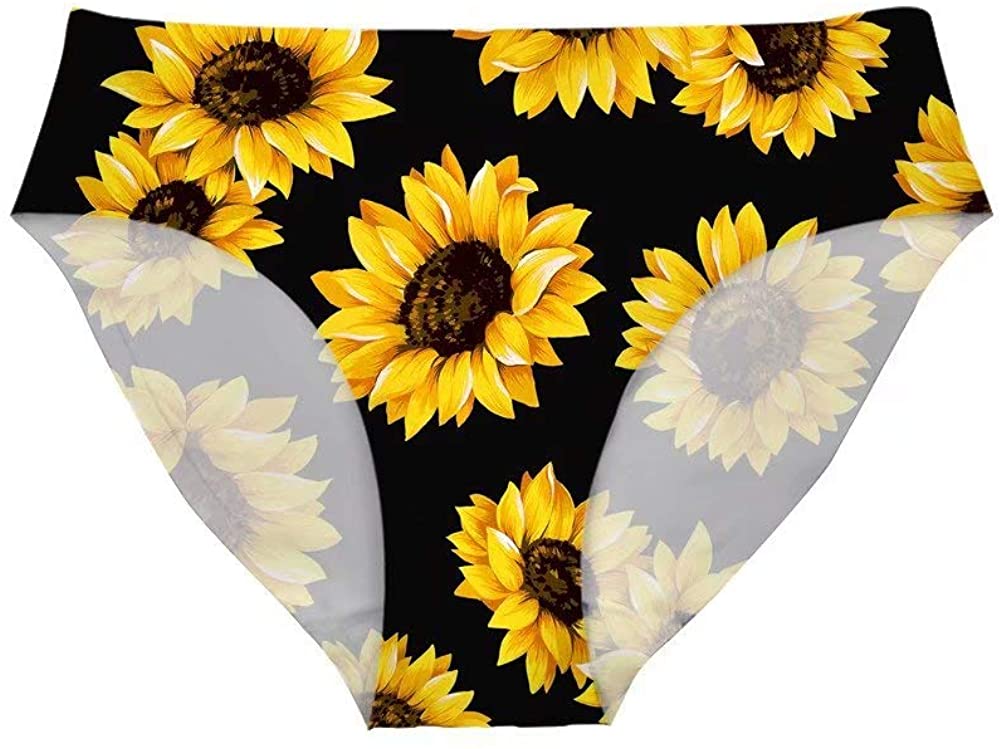 Price:$9.99 Women's Sunflower Print Breathable Hipster Underwear Brief Cool Strech Comfortable Bikini Panty at Amazon Women’s Clothing store