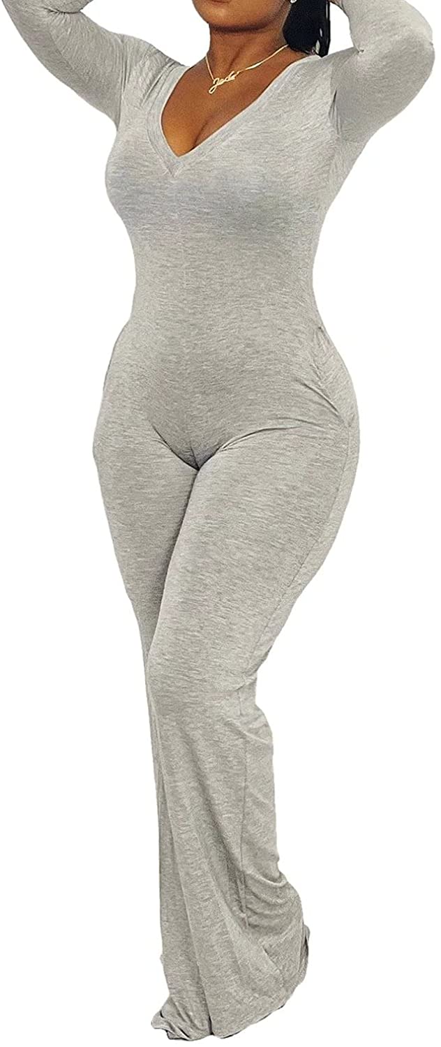 Price:$30.99 Rompers for Women Summer Casual Short Sleeve V Neck Wide Leg Long Pants One Piece Jumpsuit with Pockets : Clothing, Shoes & Jewelry